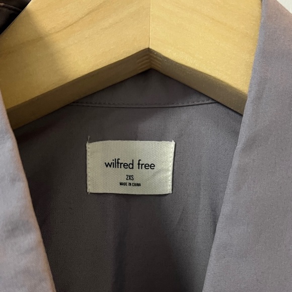 Aritzia wilfred purple slate weekend poplin shirt size xxs xxsmall worn once - Picture 3 of 12